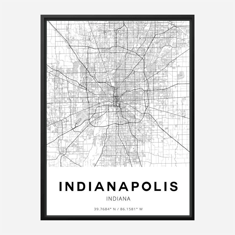 Indianapolis Indiana City Map Art Print