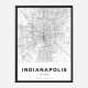 Indianapolis Indiana City Map Art Print