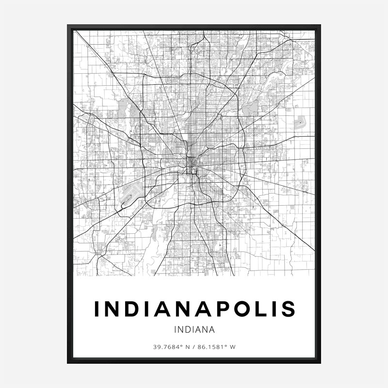 Indianapolis Indiana City Map Art Print