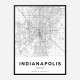 Indianapolis Indiana City Map Art Print