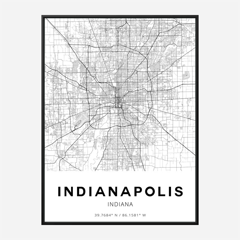 Indianapolis Indiana City Map Art Print