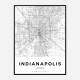 Indianapolis Indiana City Map Art Print