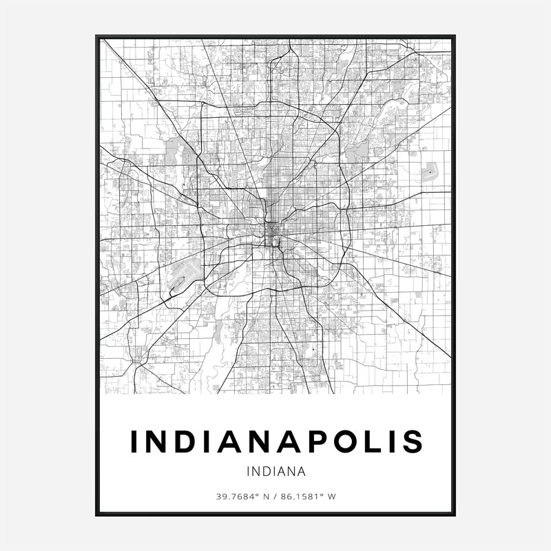 Indianapolis Indiana City Map Art Print