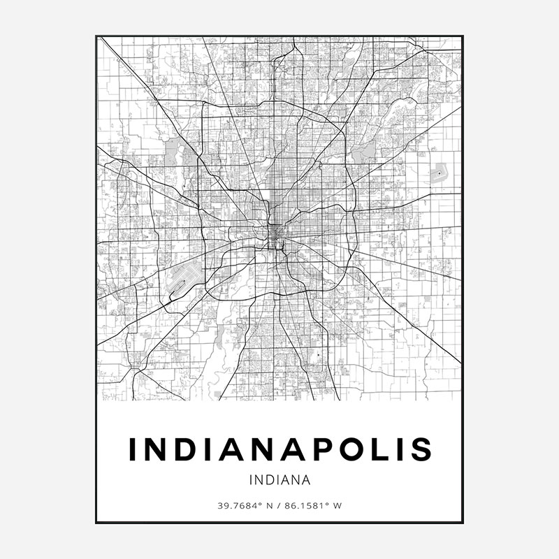 Indianapolis Indiana City Map Art Print