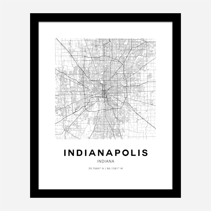 Indianapolis Indiana City Map Art Print