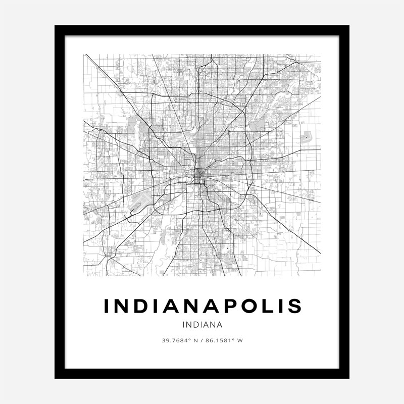 Indianapolis Indiana City Map Art Print