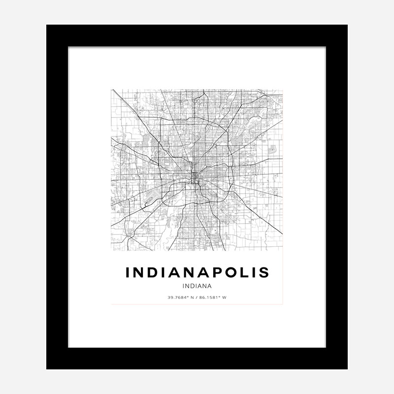 Indianapolis Indiana City Map Art Print