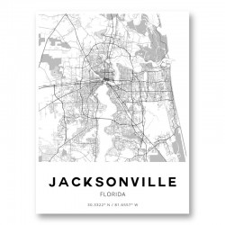Jacksonville Florida City Map Art Print