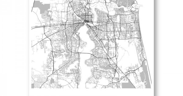 Jacksonville Florida City Map Art Print