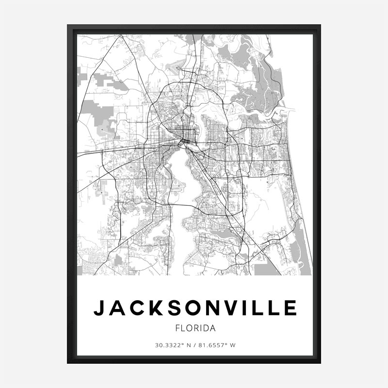 Jacksonville Florida City Map Art Print