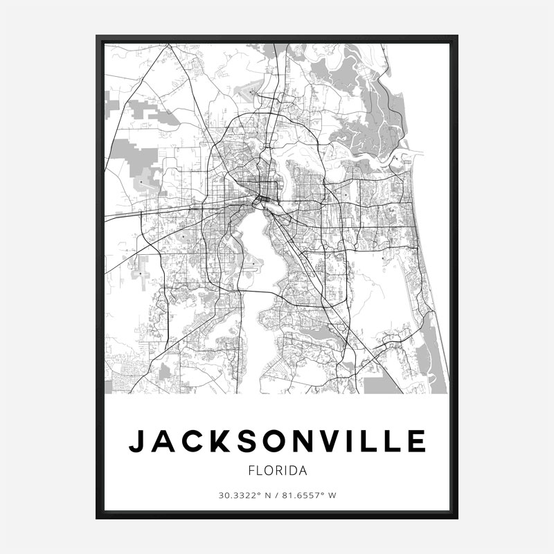 Jacksonville Florida City Map Art Print