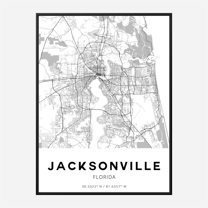 Jacksonville Florida City Map Art Print