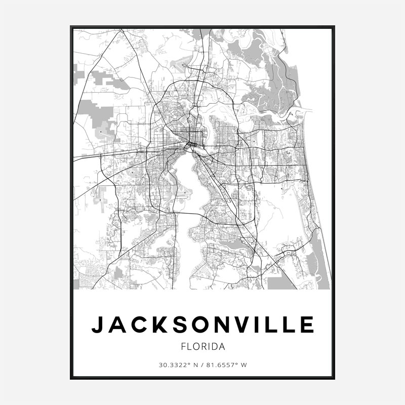 Jacksonville Florida City Map Art Print