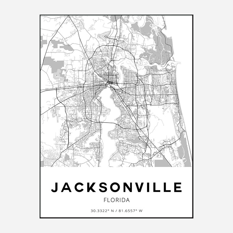 Jacksonville Florida City Map Art Print