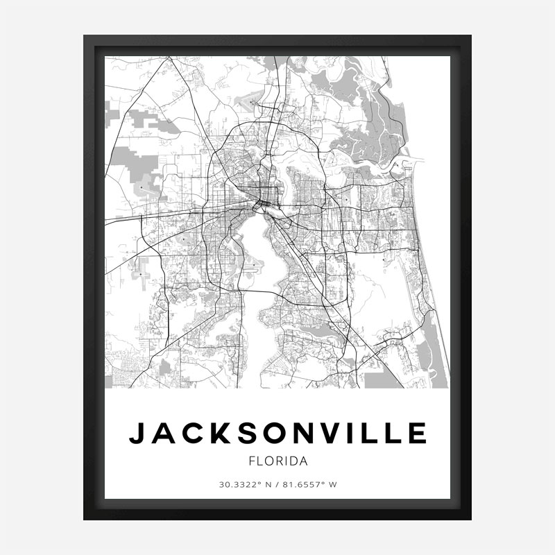 Jacksonville Florida City Map Art Print