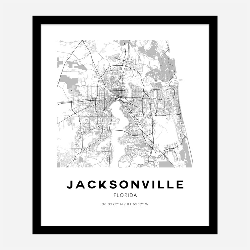 Jacksonville Florida City Map Art Print
