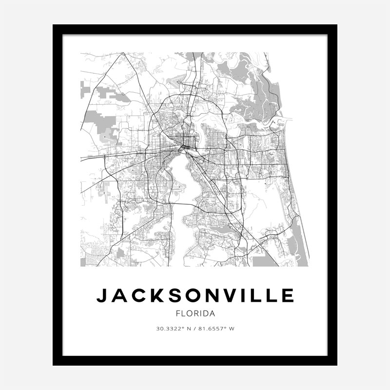 Jacksonville Florida City Map Art Print