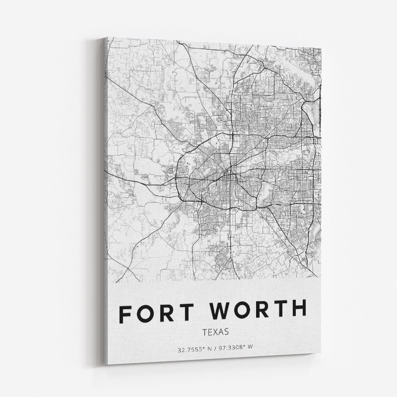 Fort Worth Texas City Map Art Print