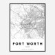 Fort Worth Texas City Map Art Print