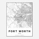 Fort Worth Texas City Map Art Print