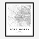 Fort Worth Texas City Map Art Print