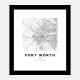 Fort Worth Texas City Map Art Print