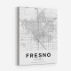 Fresno California City Map Art Print