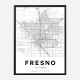 Fresno California City Map Art Print