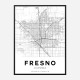 Fresno California City Map Art Print