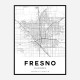 Fresno California City Map Art Print