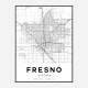 Fresno California City Map Art Print