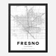 Fresno California City Map Art Print