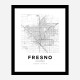 Fresno California City Map Art Print