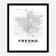 Fresno California City Map Art Print