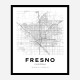 Fresno California City Map Art Print