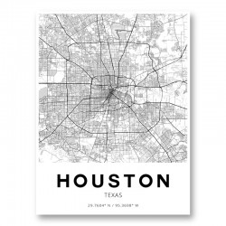 Houston Texas City Map Art Print