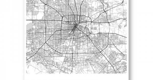 Houston Texas City Map Art Print