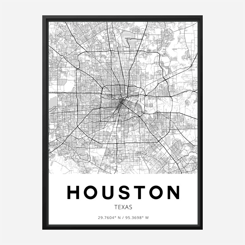 Houston Texas City Map Art Print