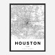 Houston Texas City Map Art Print