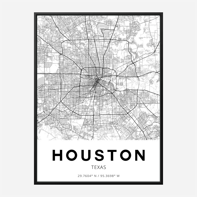 Houston Texas City Map Art Print