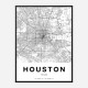 Houston Texas City Map Art Print