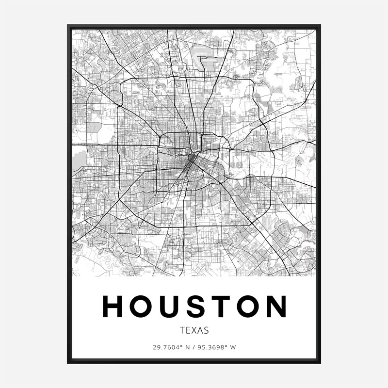 Houston Texas City Map Art Print