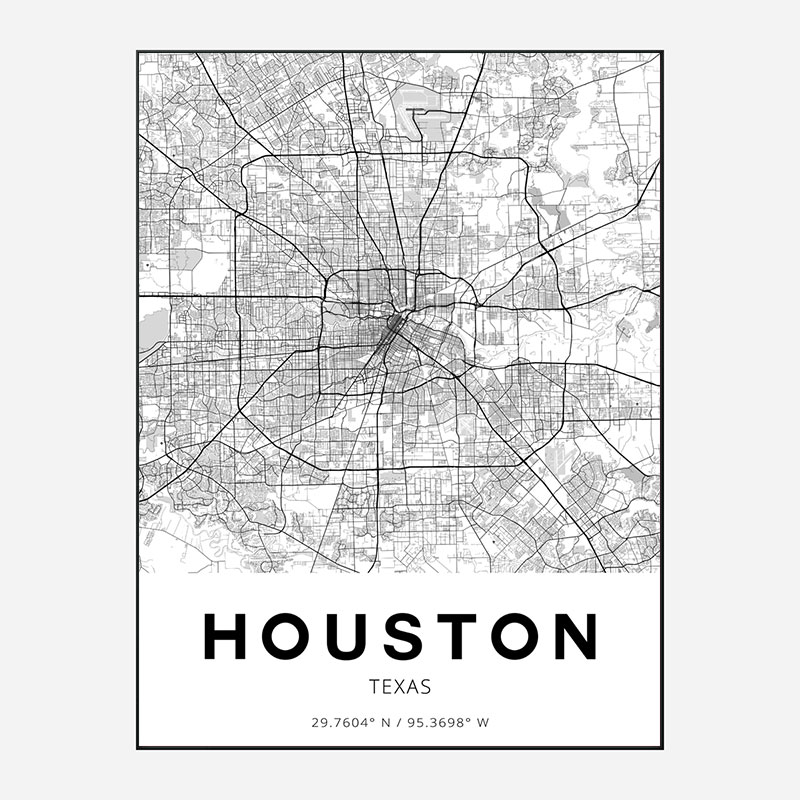 Houston Texas City Map Art Print