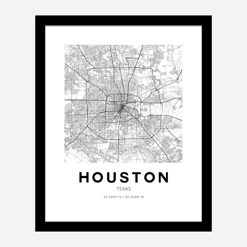 Houston Texas City Map Art Print