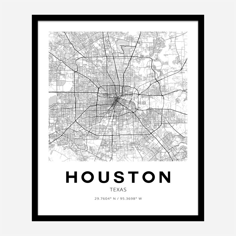 Houston Texas City Map Art Print