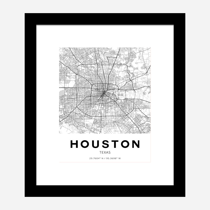 Houston Texas City Map Art Print