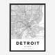 Detroit Michigan City Map Art Print