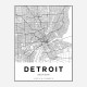 Detroit Michigan City Map Art Print