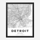 Detroit Michigan City Map Art Print