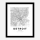 Detroit Michigan City Map Art Print